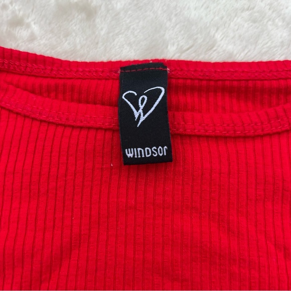 Red Ribbed Tee - Picture 3 of 5